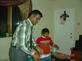 Pratham's dad helping us